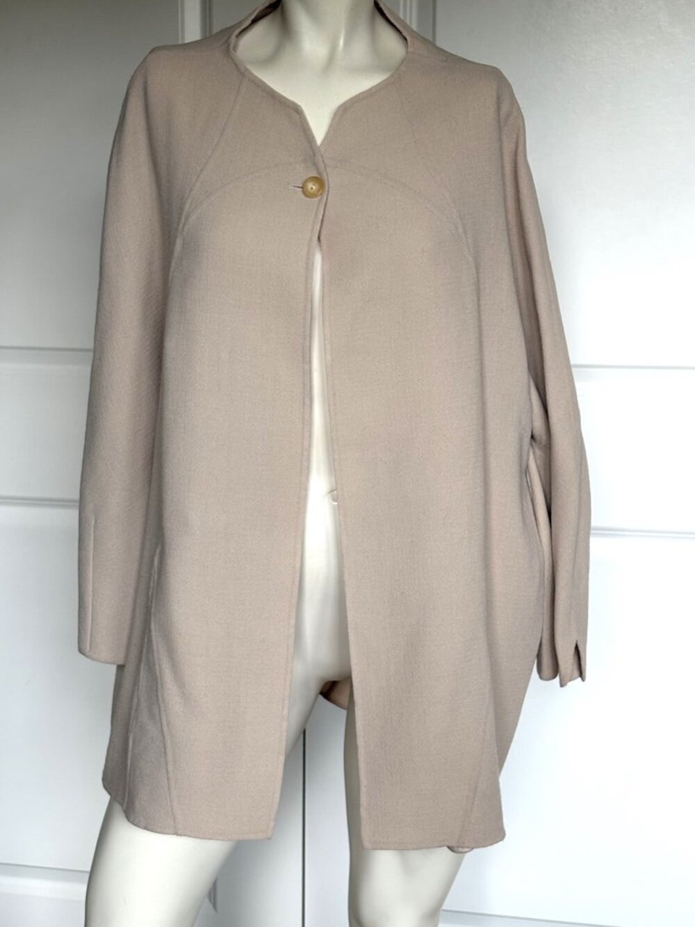 CHADO RALPH RUCCI 100% WOOL BEIGE COAT JACKET SIZE: 16